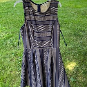 Patterned Blue Embroidered Dress